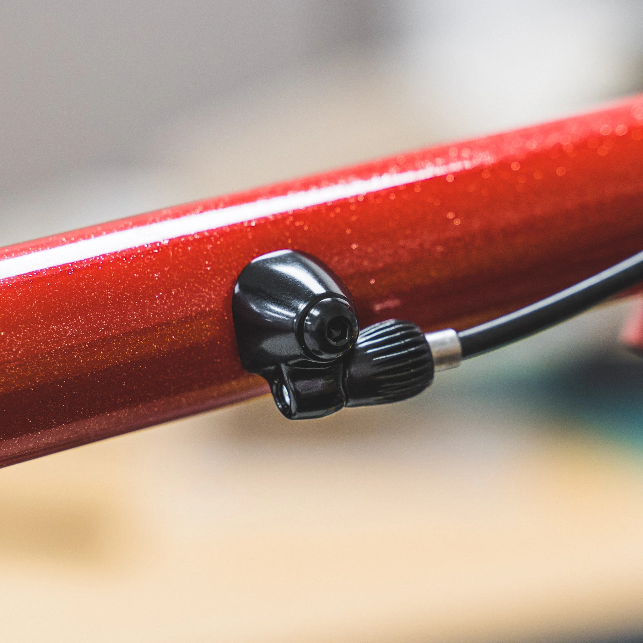 Problem Solvers Downtube Cable stop w/ Adjusters, Black - Image 2